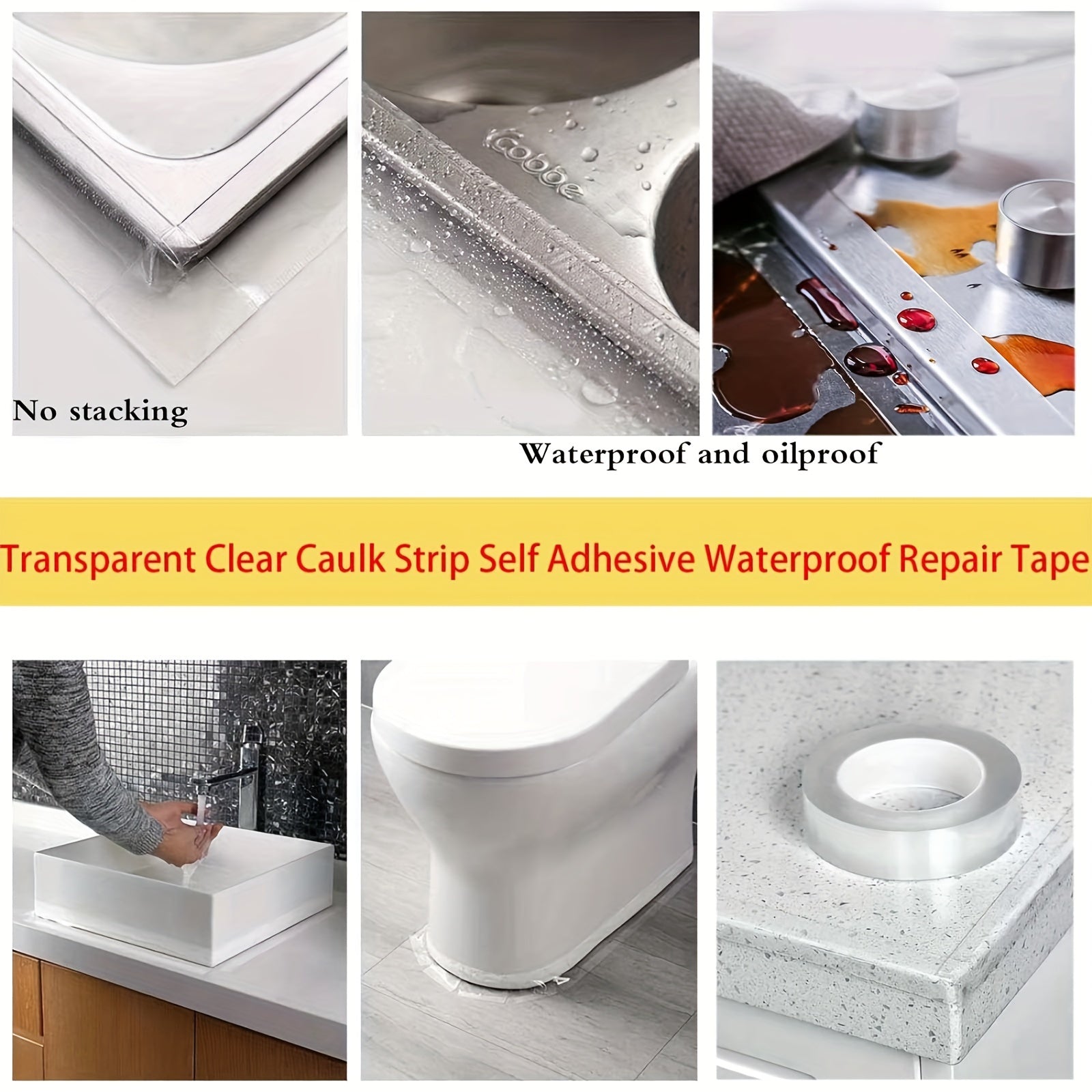 200 66 Cm Clear Caulk Self adhesive Tape For Kitchen Bathroom