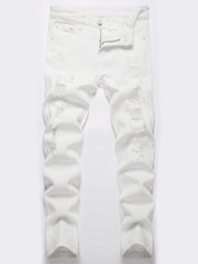 Boys Ripped Jeans Skinny Slim Fit Washed Denim Long Pants Kids Clothing