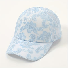 Vintage Flower Embroidery Baseball Cap Hot Stamping Solid Sun Hat Adjustable Dad