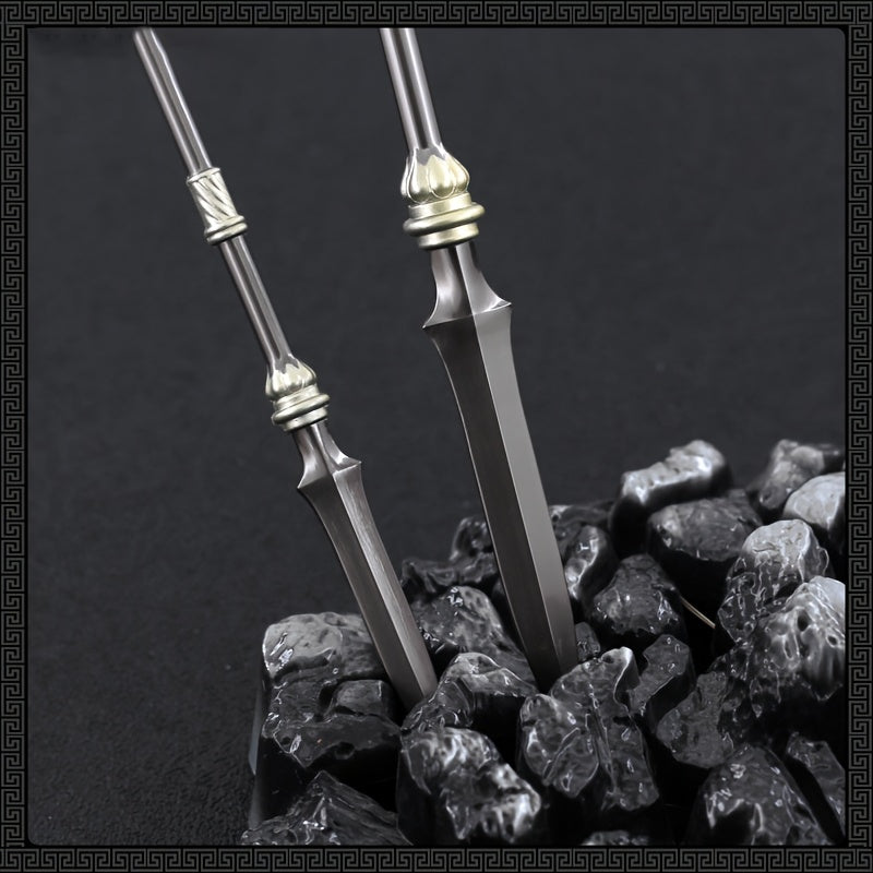 Mini Lance Halberd Spear Pendant Key Chain Weapon Model Toy Pendant