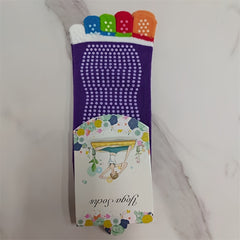 Colorful 5-Toe Split Non-Slip Yoga Socks Short Tube Sweat Absorption Grip Socks