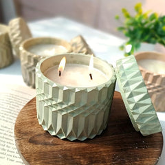 Silicone Candle Jar with Lid Mold DIY Succulent Flower Pot Plaster Epoxy Resin