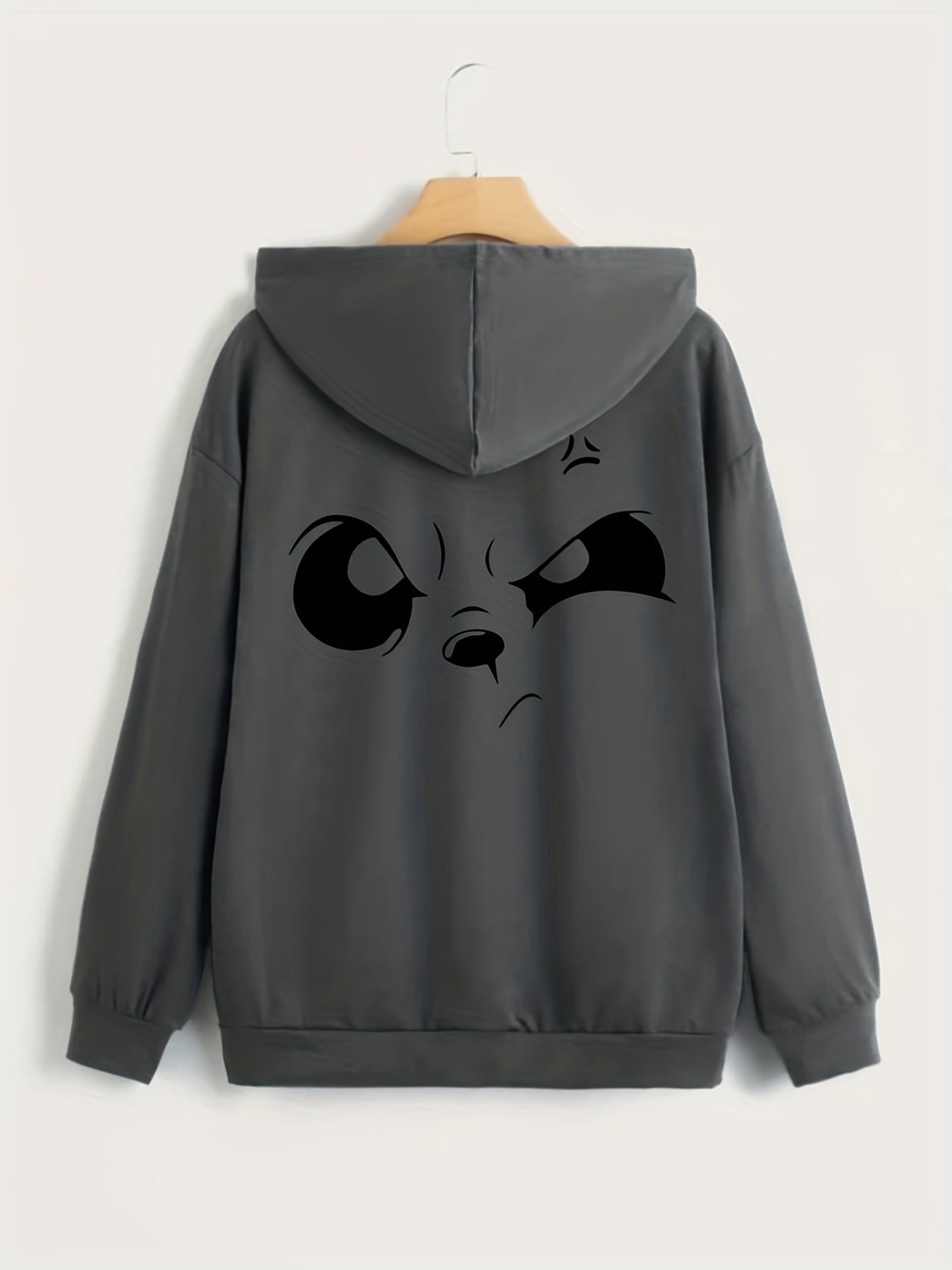 Graphic Print Zip Up Hoodie Long Sleeve Drawstring Hoodies