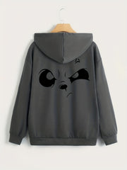 Graphic Print Zip Up Hoodie Long Sleeve Drawstring Hoodies