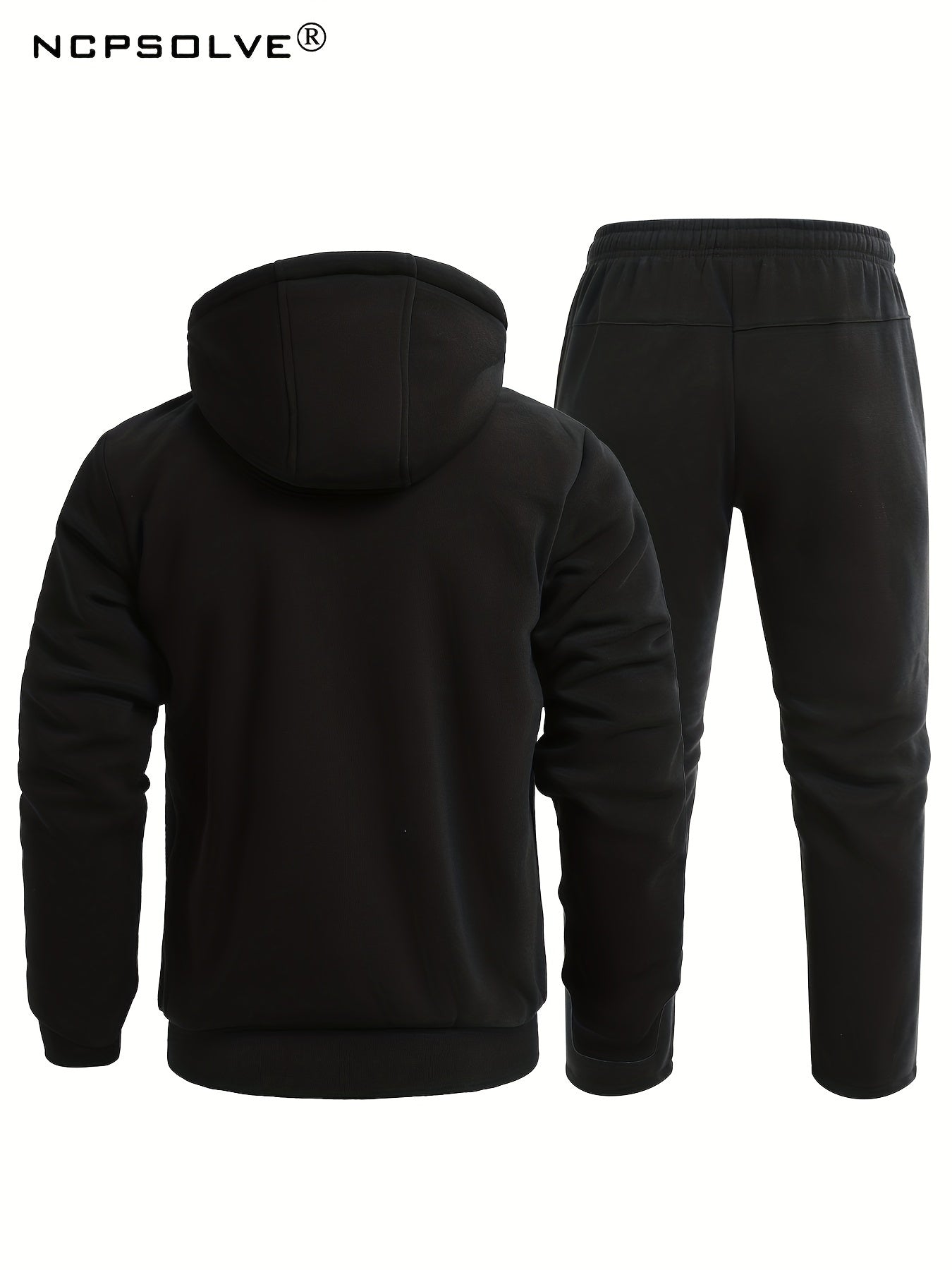 Men's Sports Suit Thick Active Zip Up Hooded Jacket & Comfy Pants