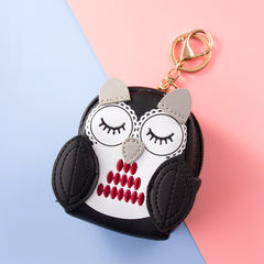 Mini Owl Coin Purse Zipper Faux Leather Storage Bag