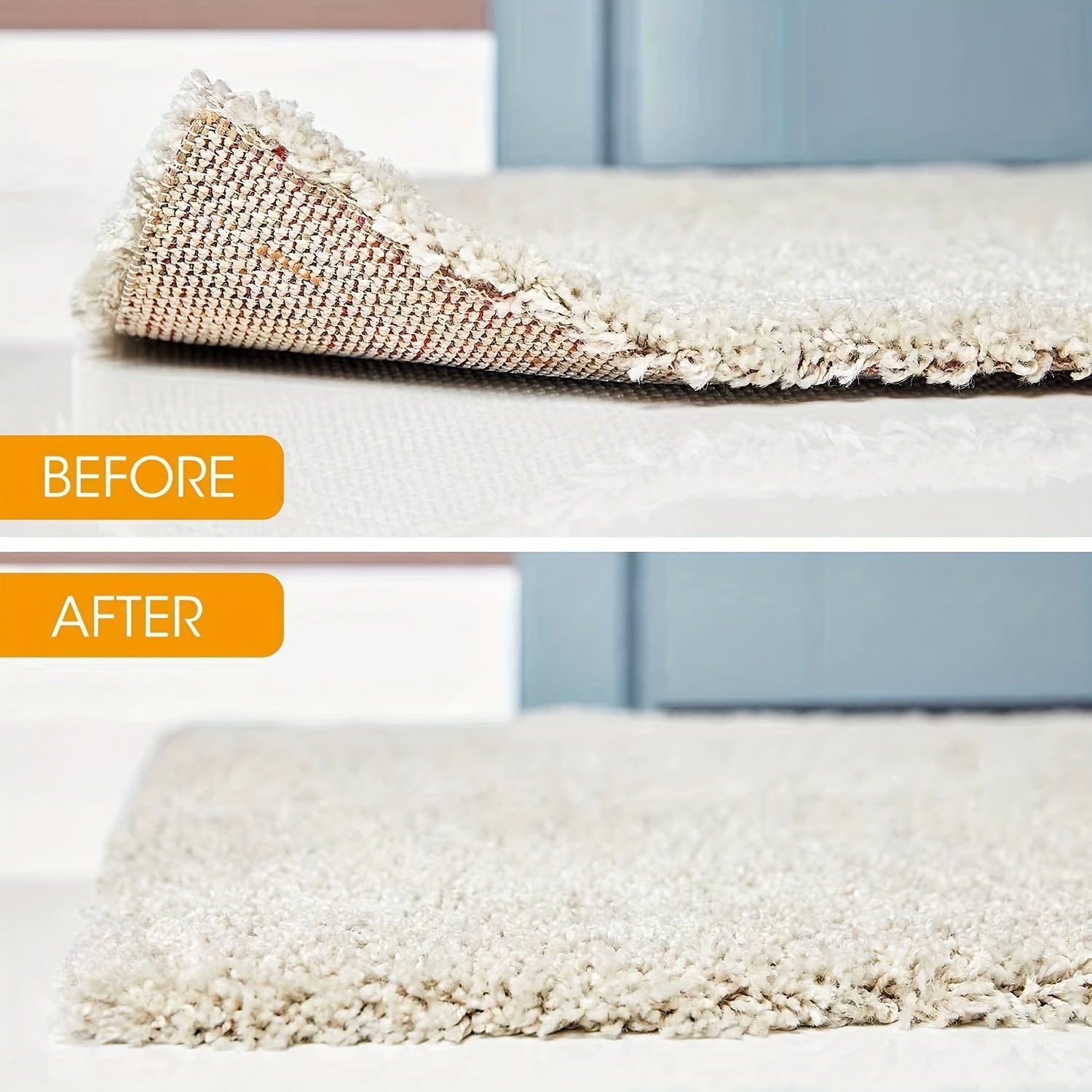 Double Sided Rug Tape Non Slip Reusable Washable Carpet Floor Mat Wall - 12 Pcs