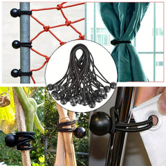 30pcs Ball Bungee Cords Elastic Bungee Straps Tarp Tensioner For Tents