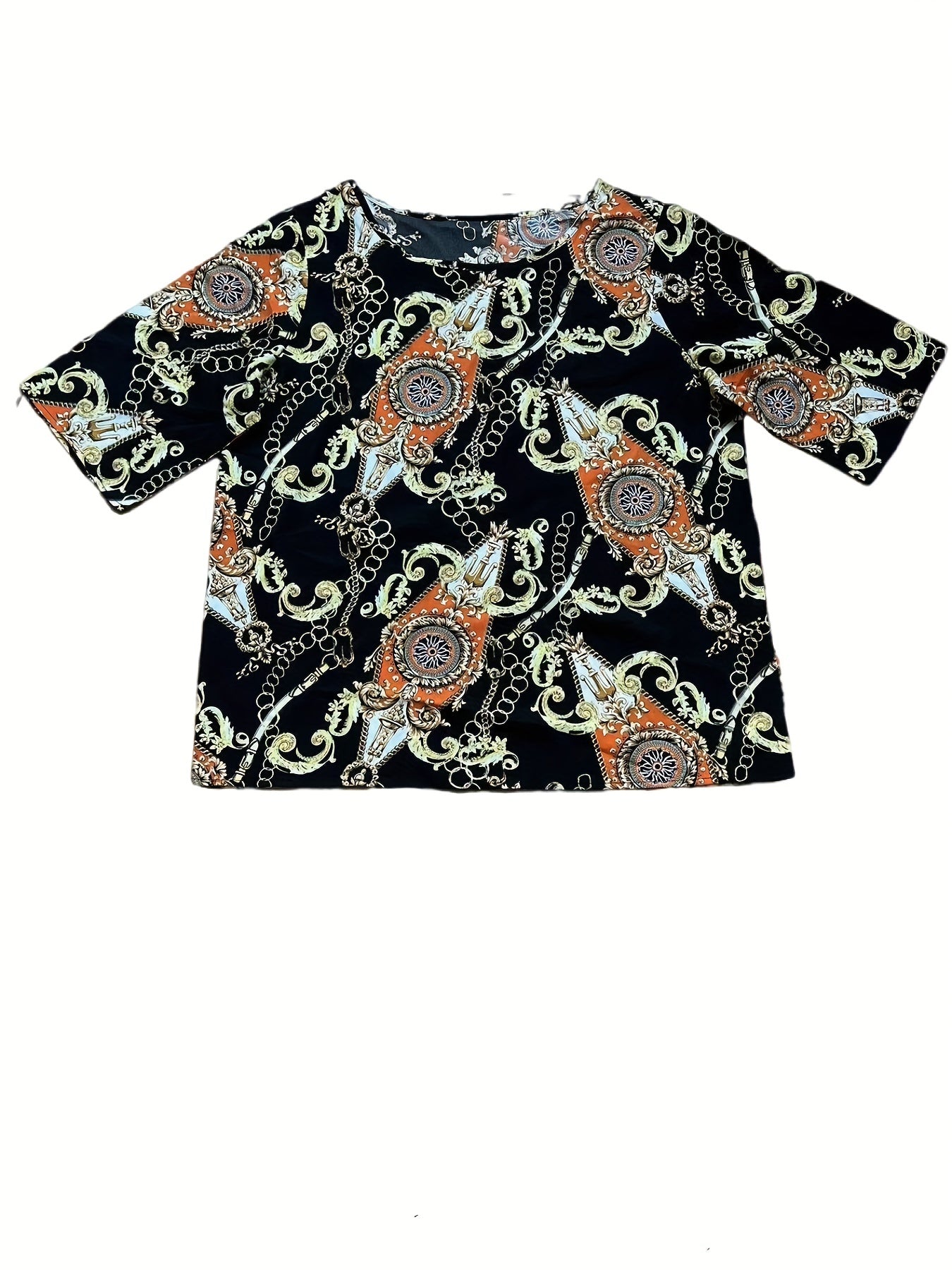 Baroque Print Top & Pants Set