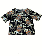 Baroque Print Top & Pants Set