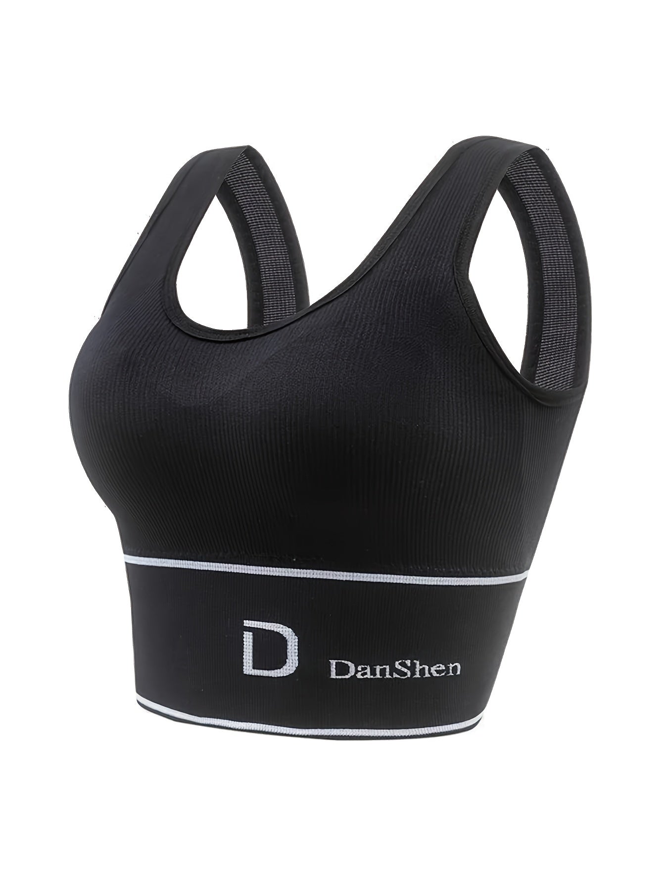 4pcs Letter Print Sports Bras Shockproof Push Up Bra Women's Lingerie
