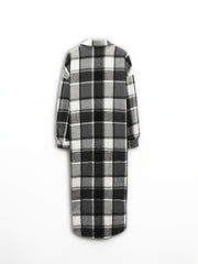 Plaid Print Long Length Shacket Jacket Casual Long Sleeve Collared