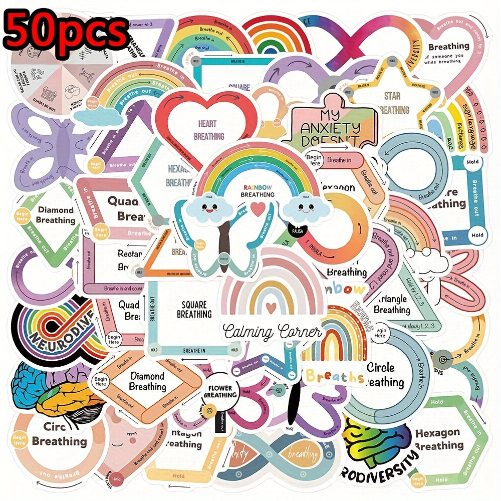 50pcs Cartoon Sensory Stickers Reusable Vinyl Decals for Guitar Motorcycle Skate