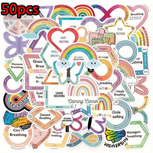 50pcs Cartoon Sensory Stickers Reusable Vinyl Decals for Guitar Motorcycle Skate