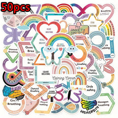 50pcs Cartoon Sensory Stickers Reusable Vinyl Decals for Guitar Motorcycle Skate