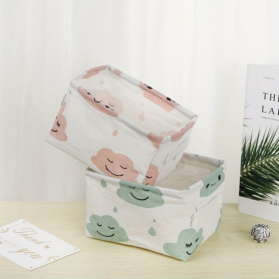 Desktop Foldable Storage Basket Cartoon Organizer