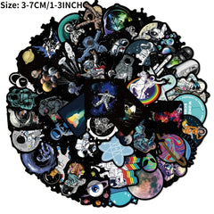 50pcs Astronauts Explore Outer Space Doodle Stickers for DIY Creative Toys