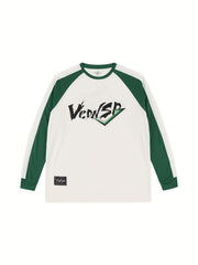 Block Pattern Print Men's Long Sleeve Active T-shirt for Spring Summer Autumn