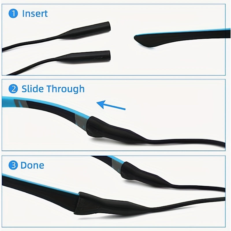 3pcs Adjustable Silicone Eyeglass Straps for Children and Adults