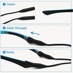 3pcs Adjustable Silicone Eyeglass Straps for Children and Adults