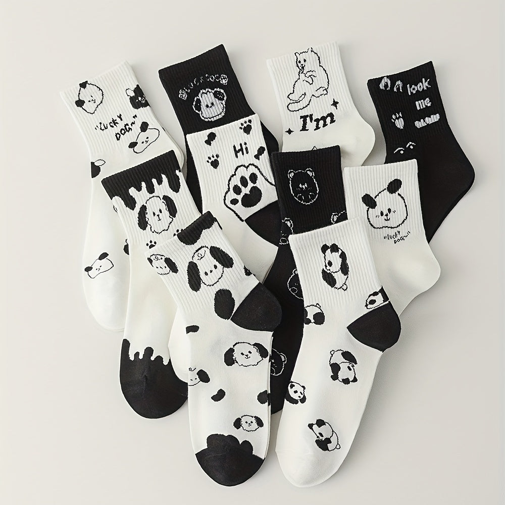 5 Pairs Girls Cartoon Animal Socks Cotton Crew Children s Socks