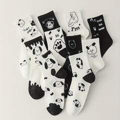 5 Pairs Girls Cartoon Animal Socks Cotton Crew Children s Socks