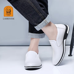 LAORENTOU Men's Leather Shoes Casual Dress Shoes For Business Office