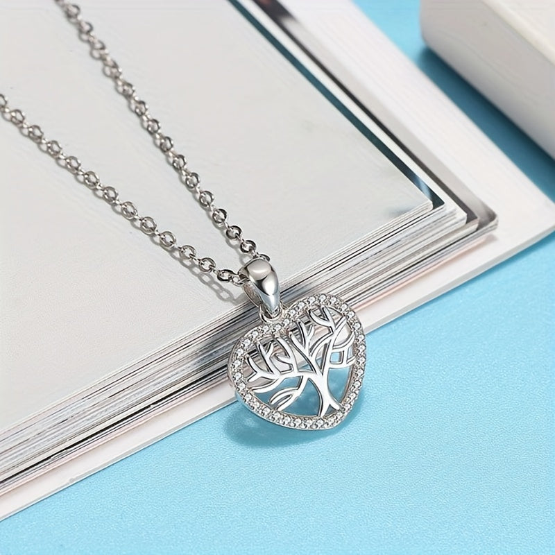 Heart Tree Pendant Necklace With Message Card For Niece