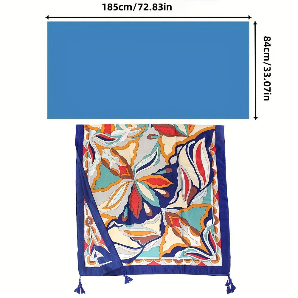 Large Printed Beach Towel Quick Drying with Tassels