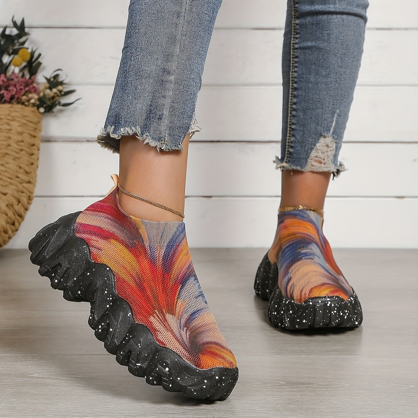 Mesh Platform Sneakers Non-slip Outdoor Running Shoes