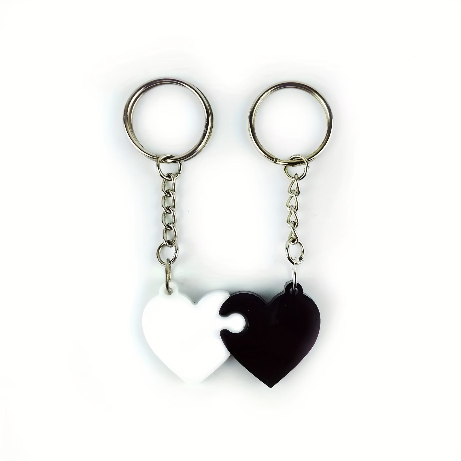 Couple Love Heart Keychain Silicone Mold DIY Heart Puzzle Resin Mold
