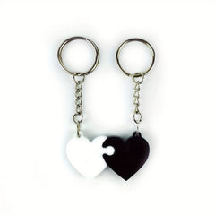 Couple Love Heart Keychain Silicone Mold DIY Heart Puzzle Resin Mold