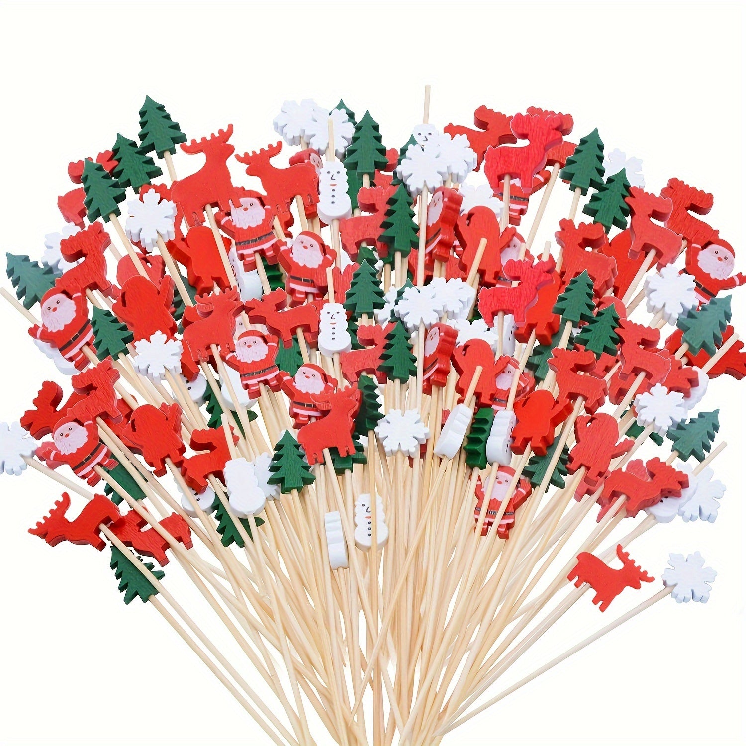 100 Pcs Christmas Cocktail Picks Appetizer Decorative Toothpicks