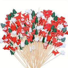 100 Pcs Christmas Cocktail Picks Appetizer Decorative Toothpicks