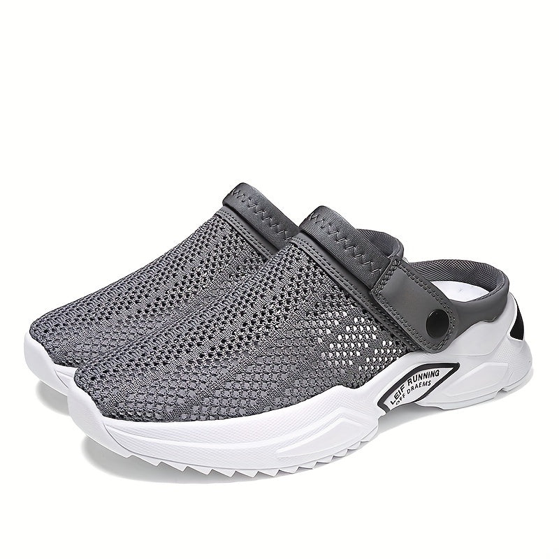 Men's Breathable Slip On Knitted Clog Sandals Casual Outdoor Walking Shoes