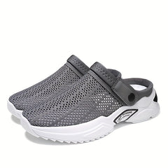 Men's Breathable Slip On Knitted Clog Sandals Casual Outdoor Walking Shoes