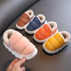 Boys Fleece House Shoes Non Slip Soft Bottom Indoor Winter Walking Shoes