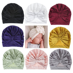 Newborn Infant Bow Head Wrap Beanie Hat Turban Photography Prop Cap