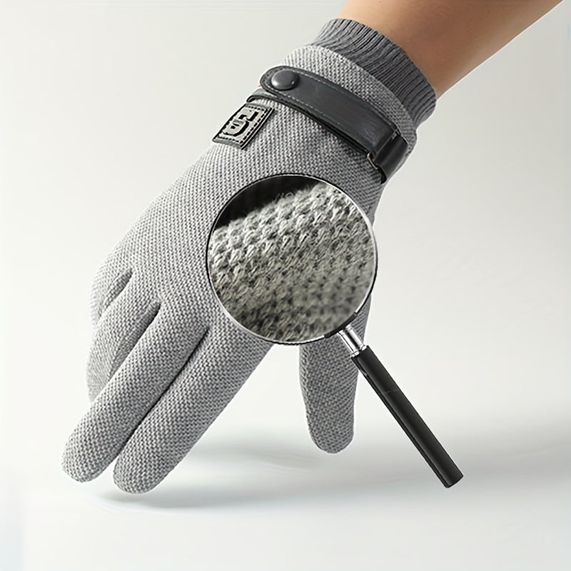 Velvet Thickened Warm Gloves Touch Screen Gloves For Cycling Running