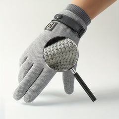 Velvet Thickened Warm Gloves Touch Screen Gloves For Cycling Running