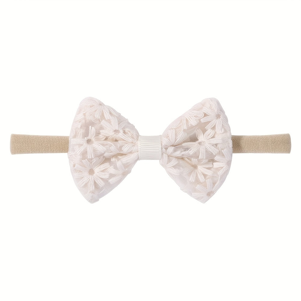 3pcs Street Embroidery Bow Headbands for Baby Girls