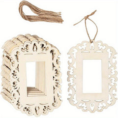 12 Pcs Wooden Picture Frames For Crafts And DIY Ornaments