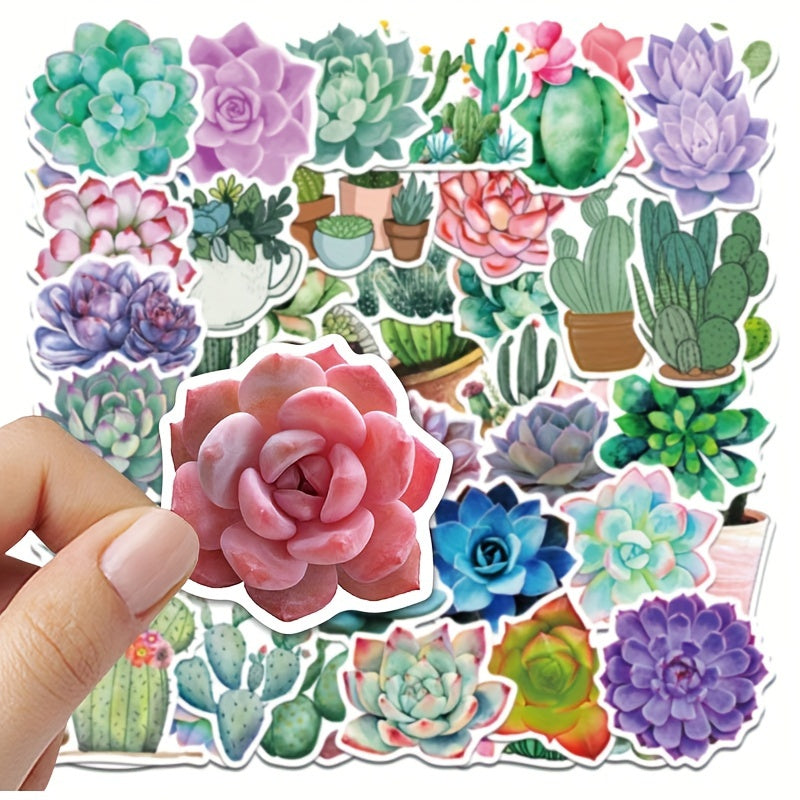 50pcs Plant Series Graffiti Stickers Waterproof DIY Handbook Sticker Pack