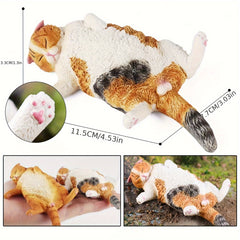 Realistic Sleeping Persian Cat Plush Toy Soft PVC Stuffed Animal