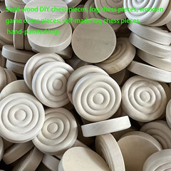 9pcs Wooden Game Chess Pieces Self Log Chess Pieces Hand painted Logs