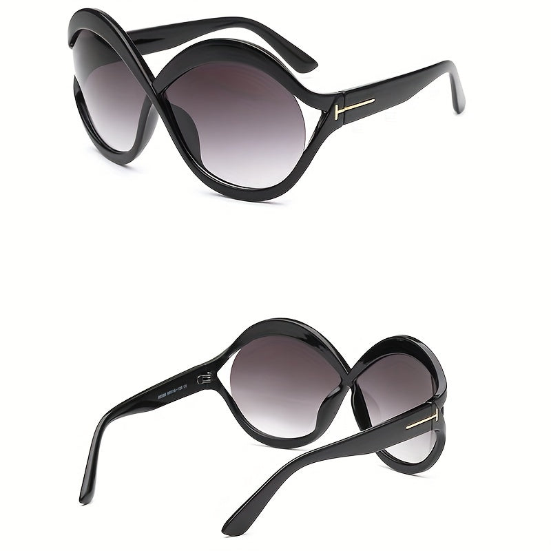 Stylish Oversized Oval Sunglasses Women Large UV Protection