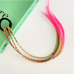 Girls Colorful Wig Braids Ponytail Hair Extension Hair Tie Hair Bands