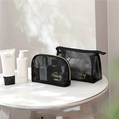 Mesh Makeup Storage Bag Transparent Travel Toiletry Wash Bag