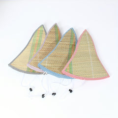 Foldable Straw Sun Hat Boho Wide Brim Portable Bucket Hat Lightweight Breathable