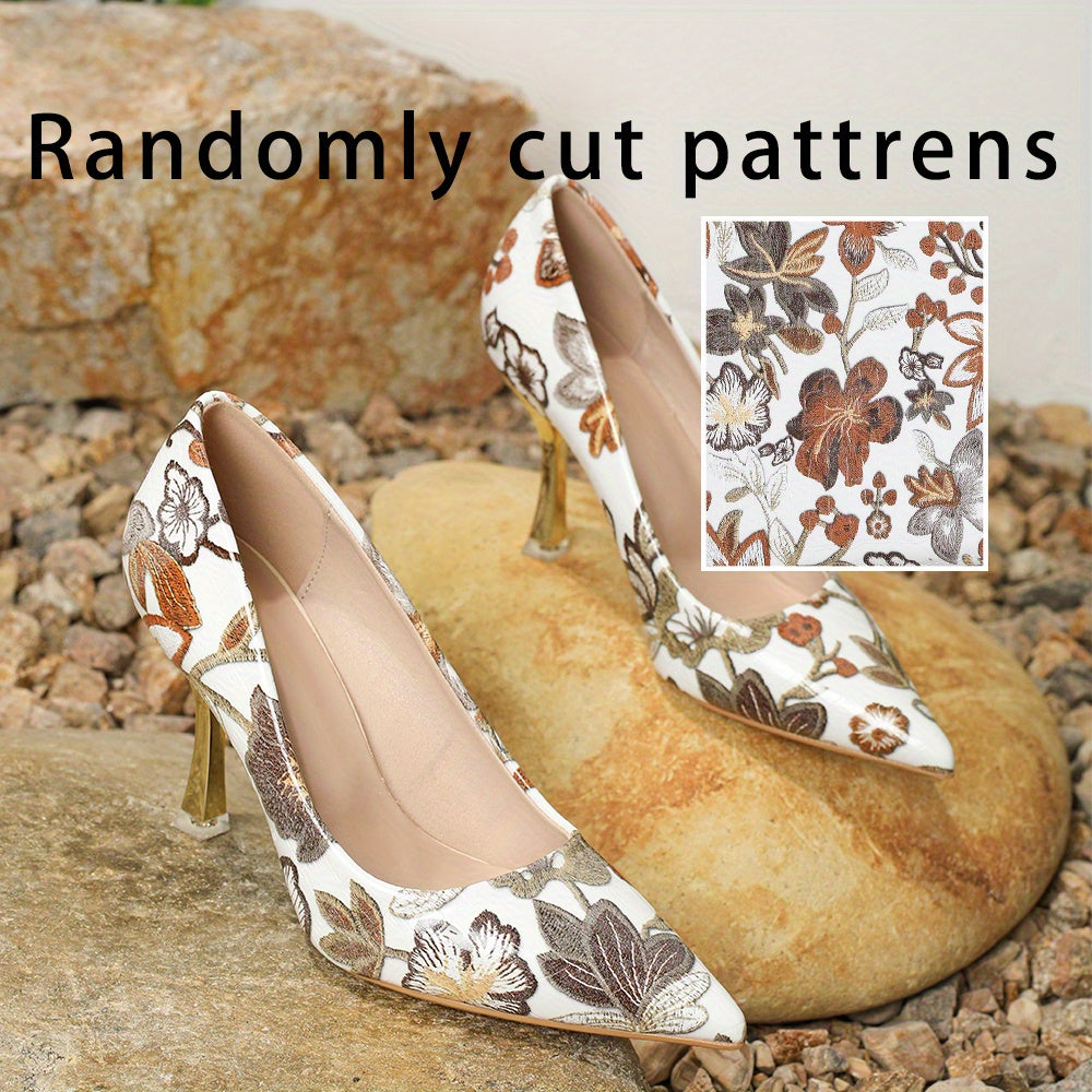 Floral Print High Heel Stilettos Slip-On Pumps